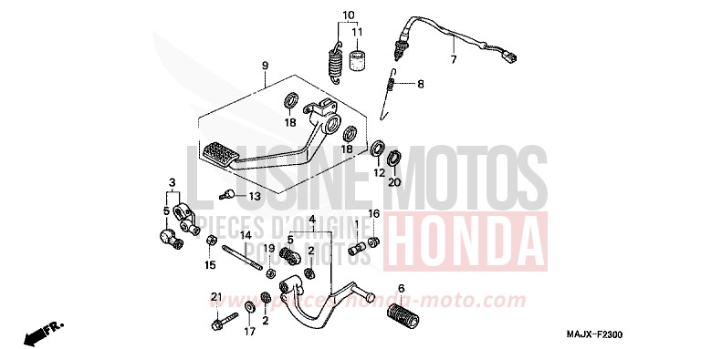 PEDAL for Pan-European ABS MIDDY BLUE METTALIC (B162) from 2000